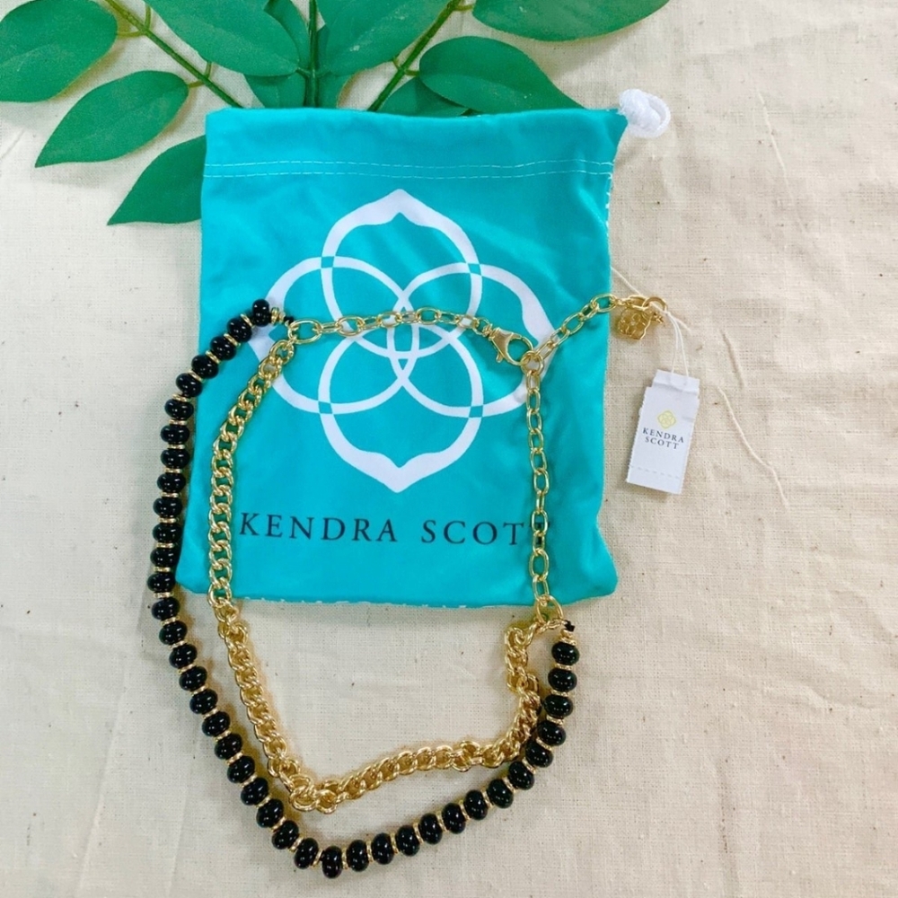 Kendra Scott Rebecca Gold and Black Multi Strand Necklace Like New